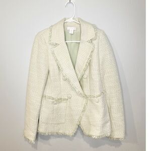 House of Harlow 1960 tweed blazer green